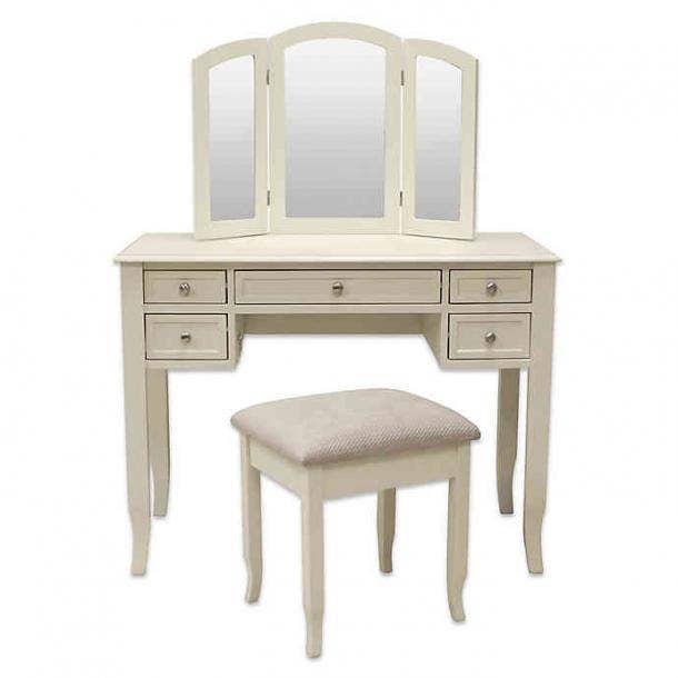 Three posts torrance vanity set with stool and mirror clearance